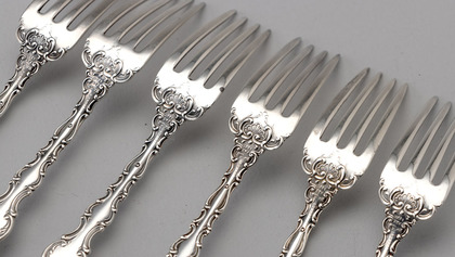 Gorham Sterling Silver Strasbourg Dessert Forks (Set of 6) - 1897